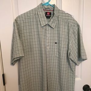 Quicksilver green plaid casual shirt